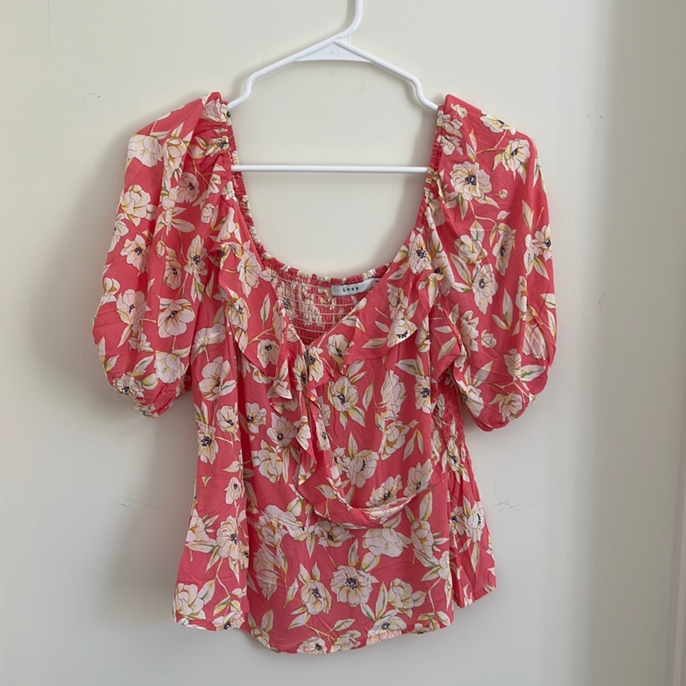 LUSH pink floral top